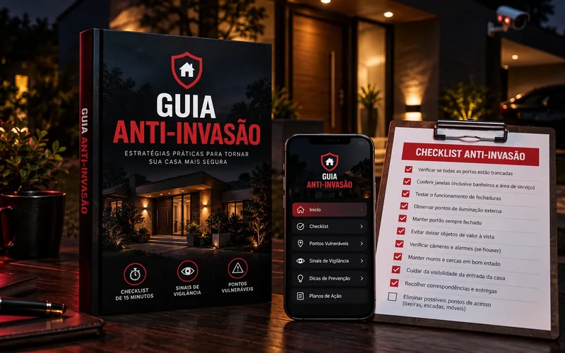 Guia Anti-Invasão — livro, aplicativo e checklist de segurança residencial